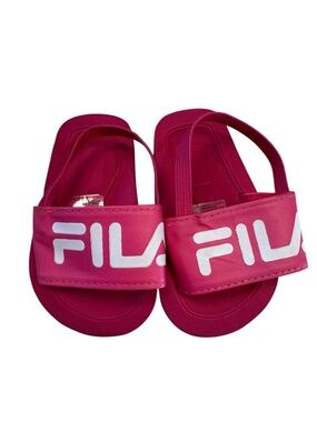 Fila slides kids sleek slide ST sandals with strap and logo on front 9-12 MONTHS